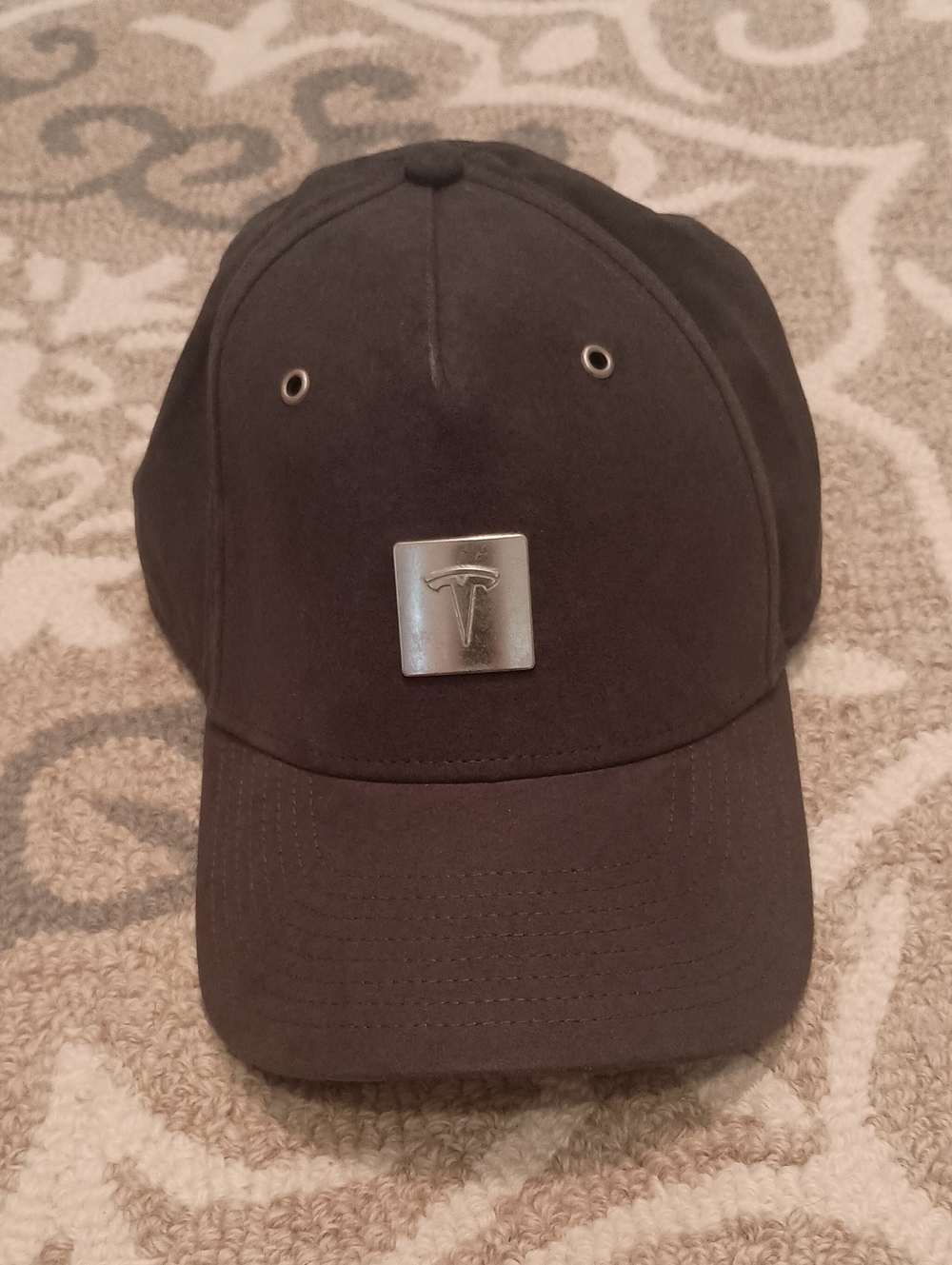Tesla Black Cap with Silver Logo Plaque